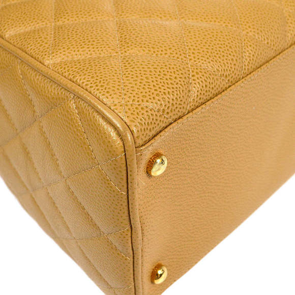 CHANEL 2003-2004 Bowling Bag 37 Beige Caviar 69694 - Picture 3 of 10